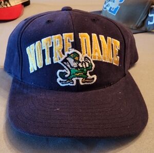 Notre Dame Navy Blue Vintage 90's Hat Cap With Embroidery